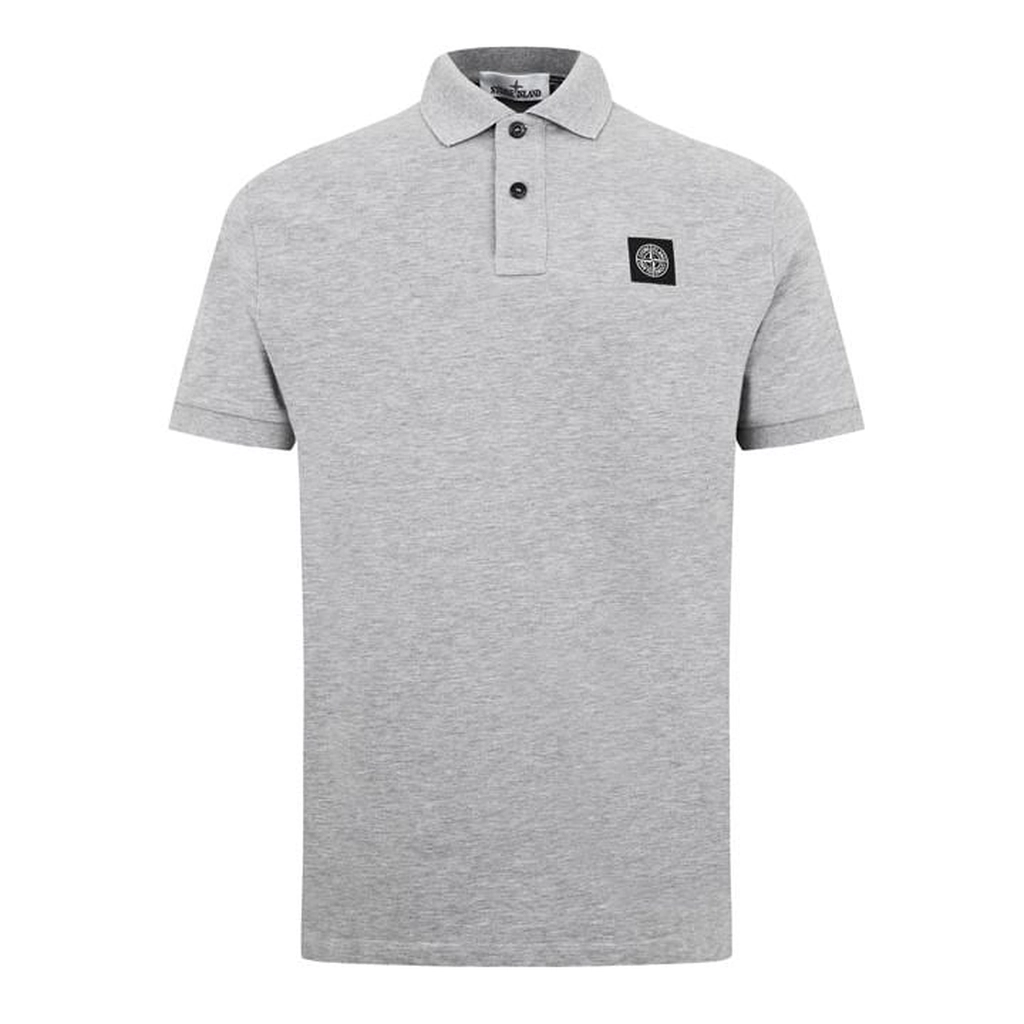 Stone Island Men'S Cotton Compass Logo Polo Shirt - Grey